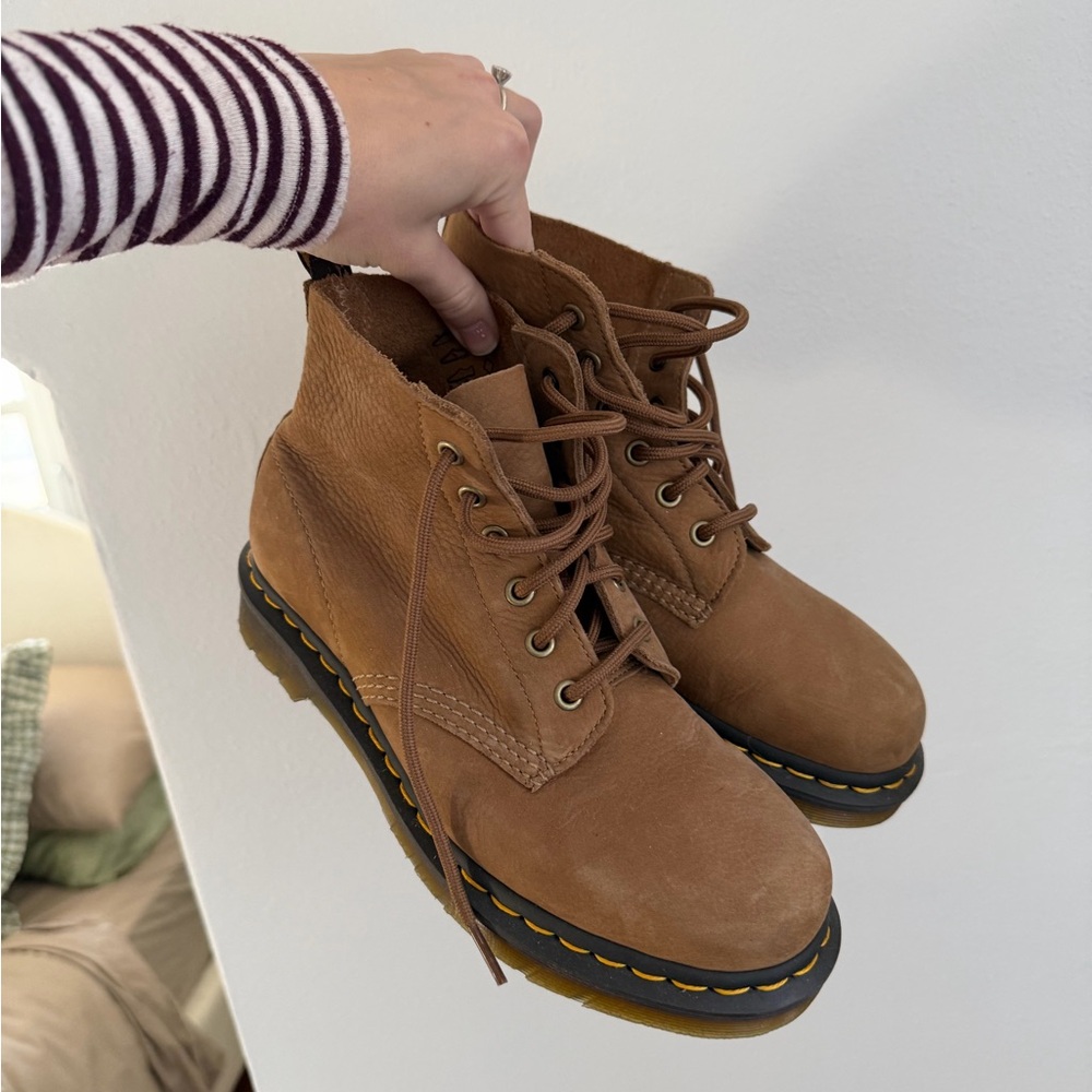 Dr. Martens Tan Suede Boots - Picture 2 of 7